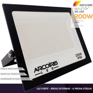 Refletor LED 200w Branco Frio 6500K IP67 A Prova D