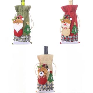 Kit Porta Garrafa Champanhe Decoração Mesa Natalina
