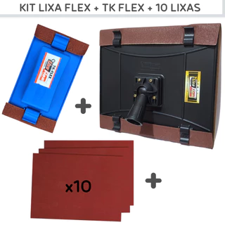Kit Suporte Para Lixa Lixa Flex + Tk Flex + 10 Lixas Tigre Suporte Lixador Para Lixar Tetos e Paredes Sem Escadas.