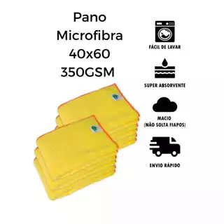PANO DE MICROFIBRA 60x40 KIT COM 3 PEÇAS Grosso Limpeza Automotiva e Doméstica