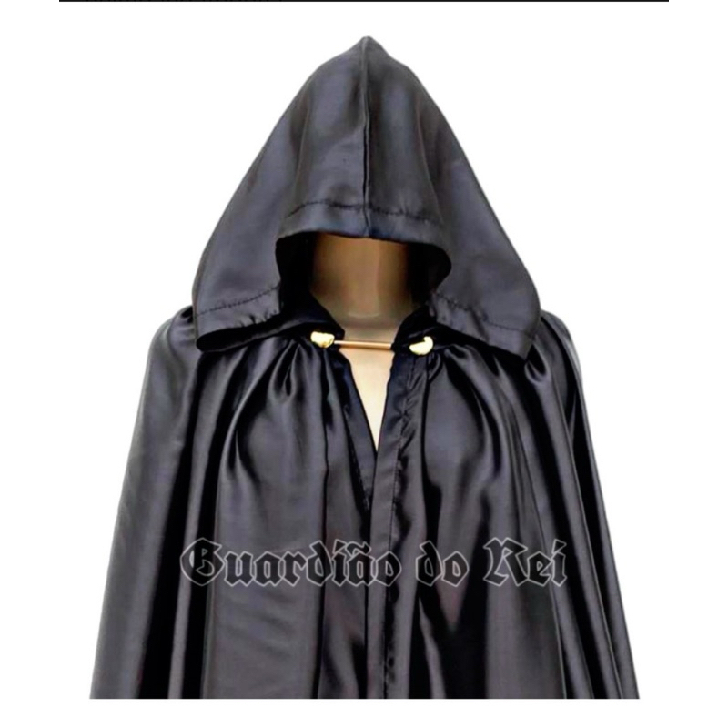 Capa capuz preta Exu Bruxo Mago Feiticeiro Goetia