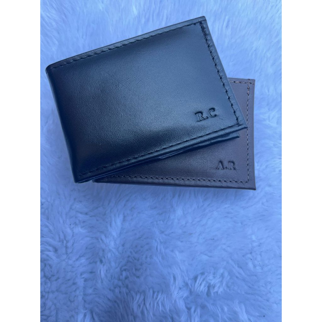 Carteira Masculina Slim Couro Legítimo Personalizado Com Iniciais