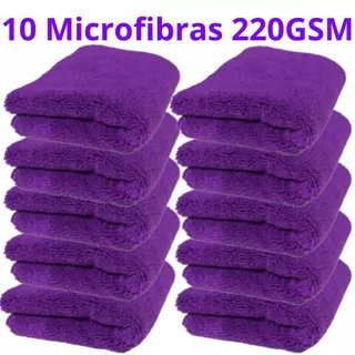 10 panos de microfibra 220GMS ZACS para detalhamento e espelhamento toque final 28x28cm