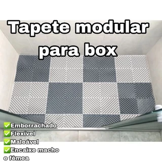 KIT 06 TAPETE MODULAR EMBORRACHADO FLEXÍVEL PARA BOX BANHEIRO
