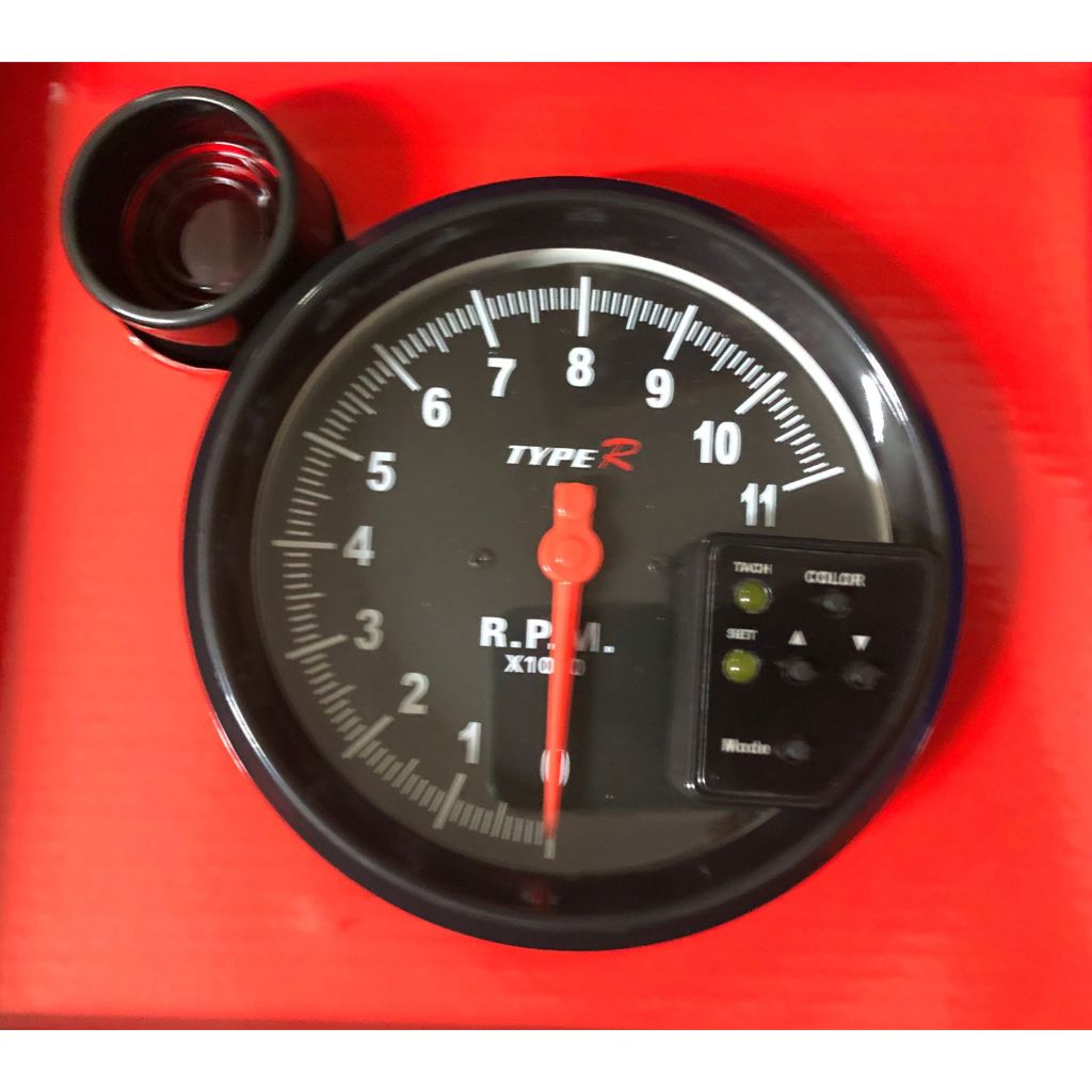 Relógio Conta Giro Rpm Universal Led 7 Cores (fundo preto) 12v