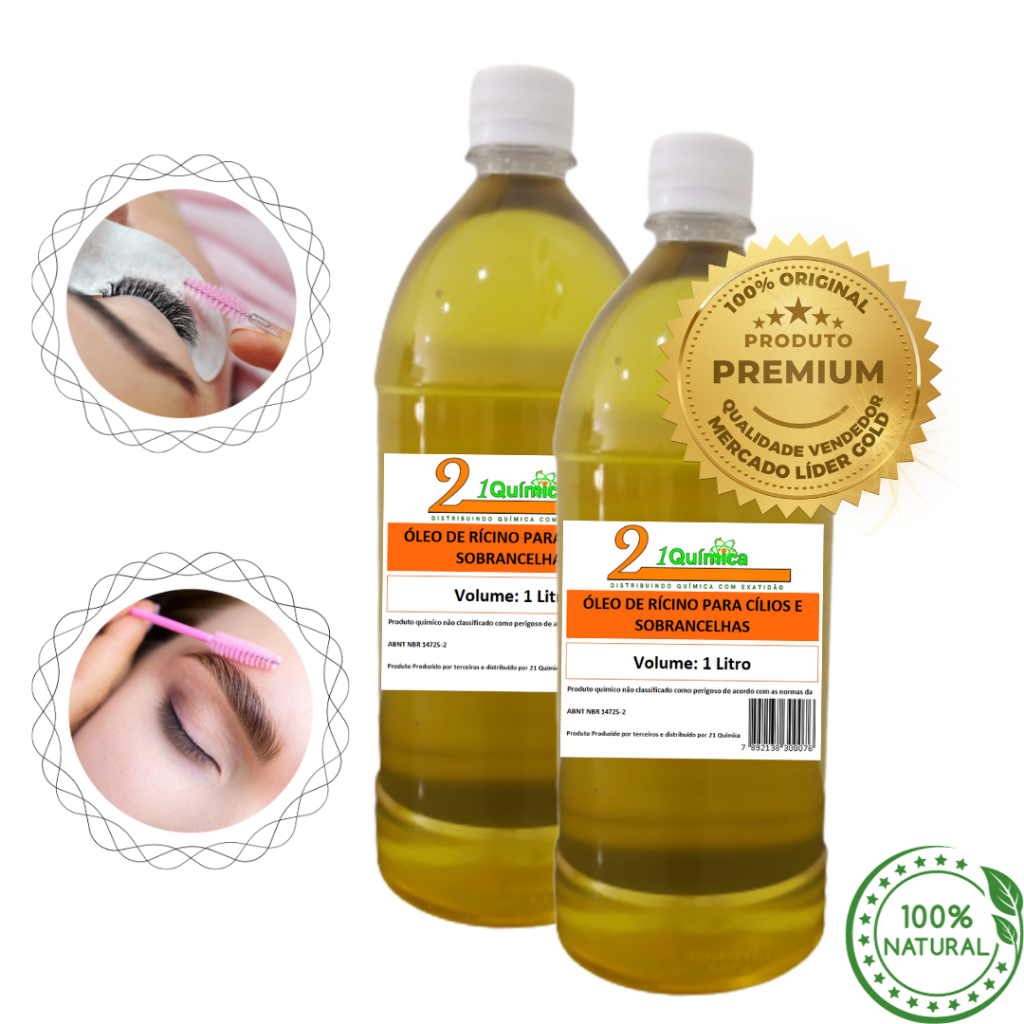Óleo de Rícino 2 Litros com Válvula Pump para Cílios e Sobrancelhas ...