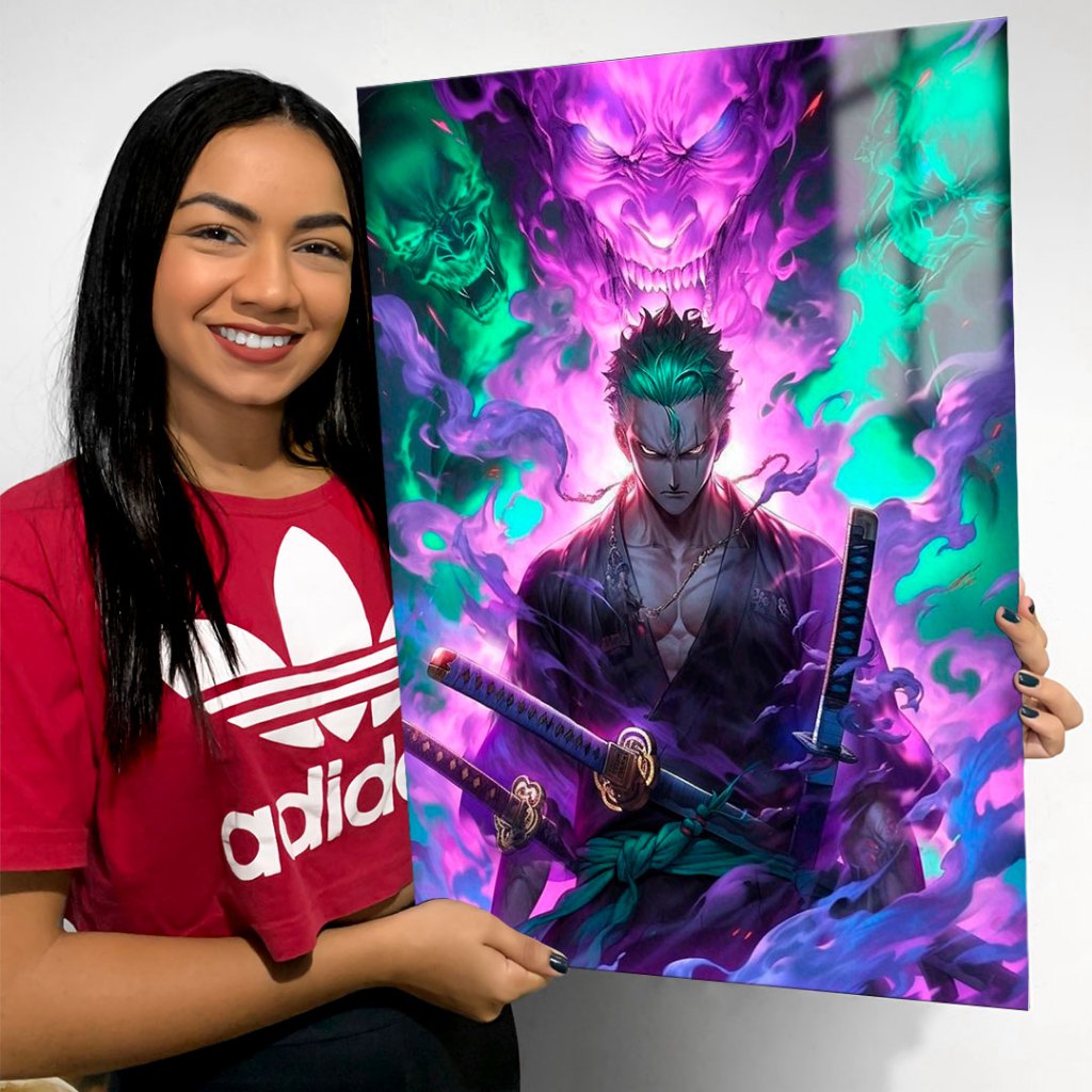 Quadro Zoro Espíritos, One Piece Sem Moldura e Com Laminação Premium, Quadro de Anime, Quadro Para Quarto Gamer, Quadro Geek