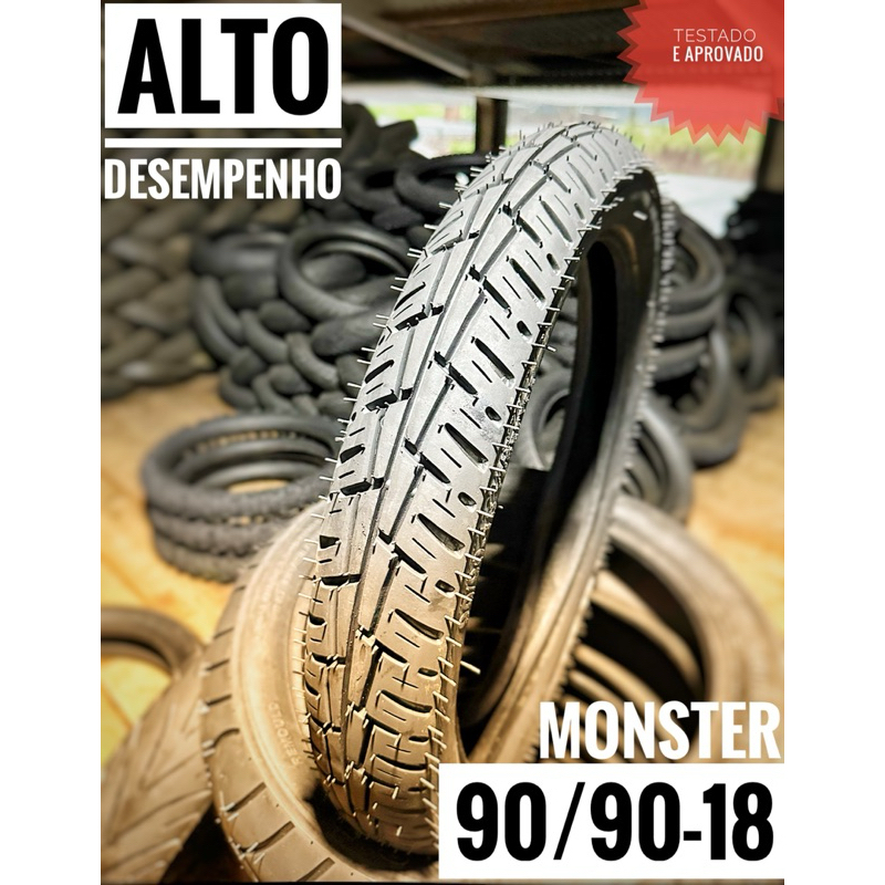 Pneu Traseiro 90/90-18 MONSTER Cg125 150 Ybr125 Honda Yamaha Today