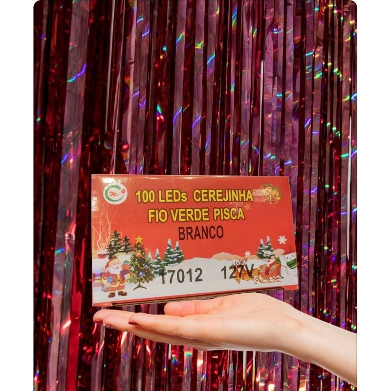 100 Leds Cervejinha Fio Verde Pisca Branco- Natal