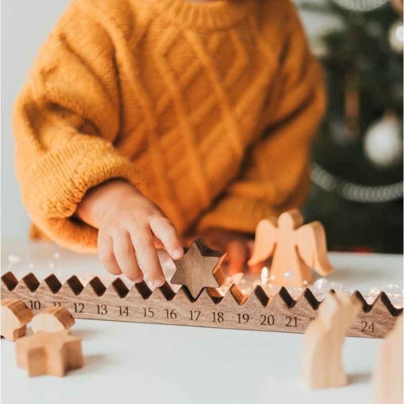 Calendário de Estrelinha Advento Madeira Pinus