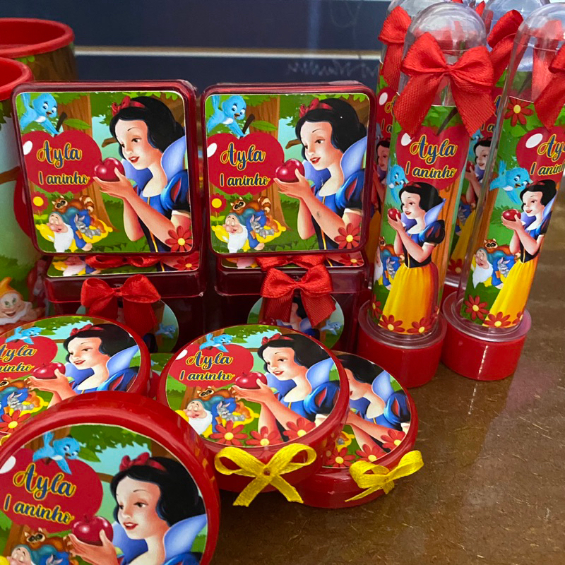 Branca De Neve Cut - 12 Displays De Festa De 20cm Totens