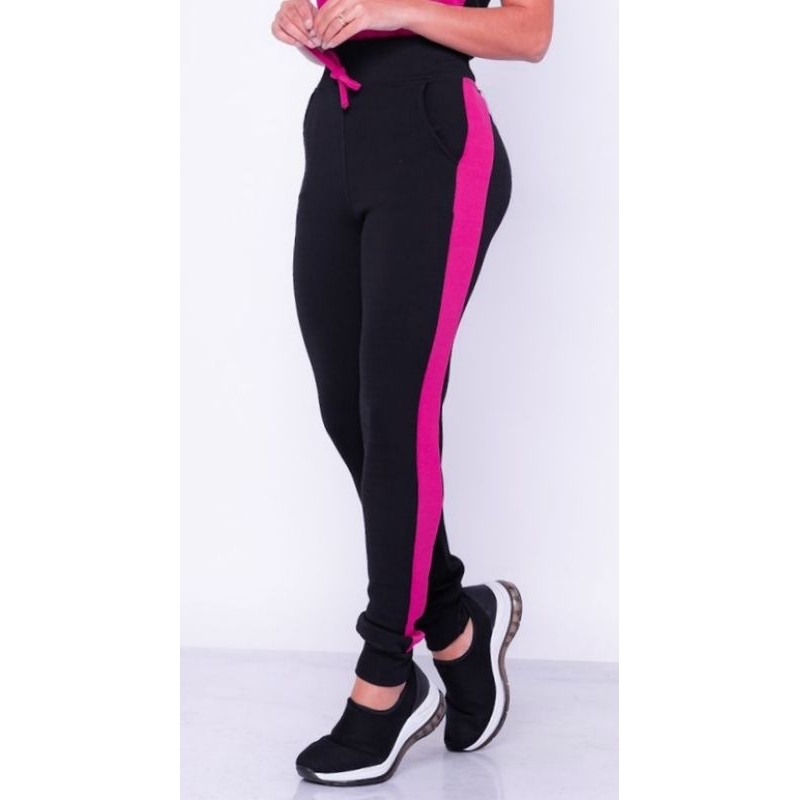 Calça jogger Faixa Lateral com Bolso Confortável (36 ao 44)