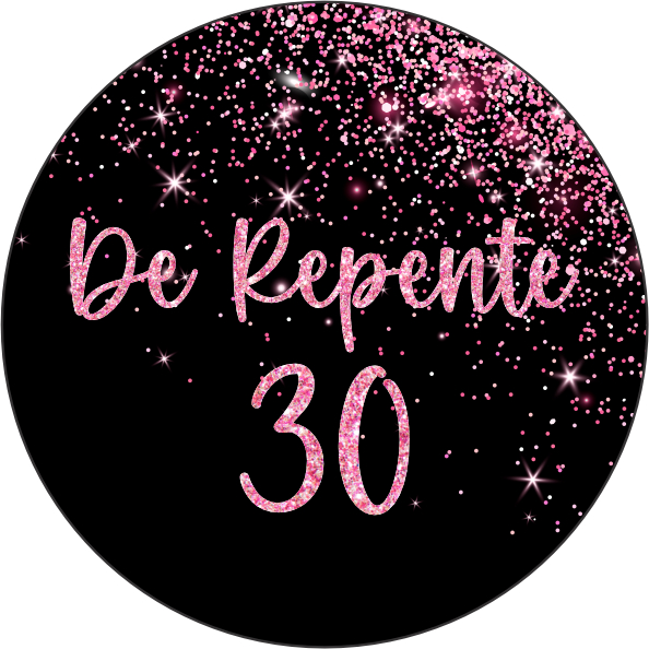 Painel Redondo Tecido Sublimado De Repente 30 Glitter Rosa