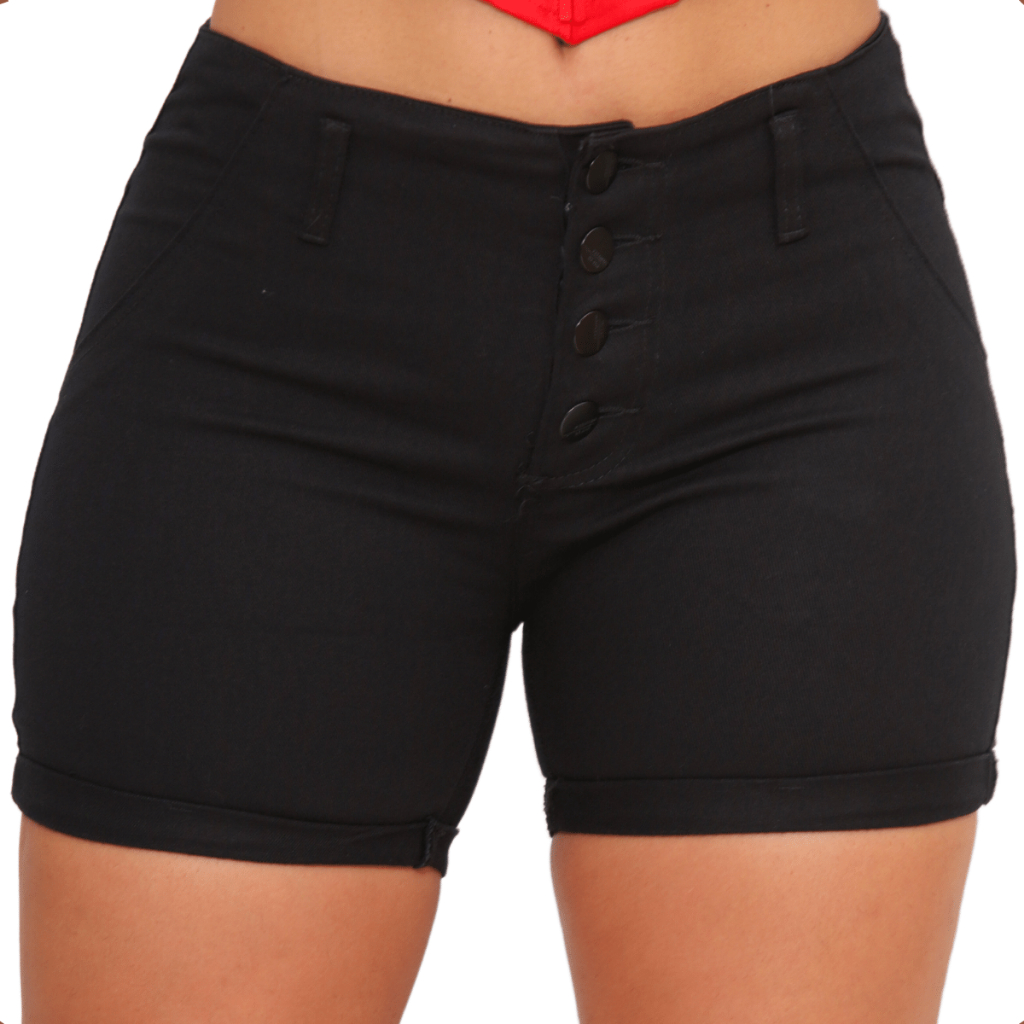 Stillger Short Jeans Feminino Cintura Alta Com Lycra Elastano