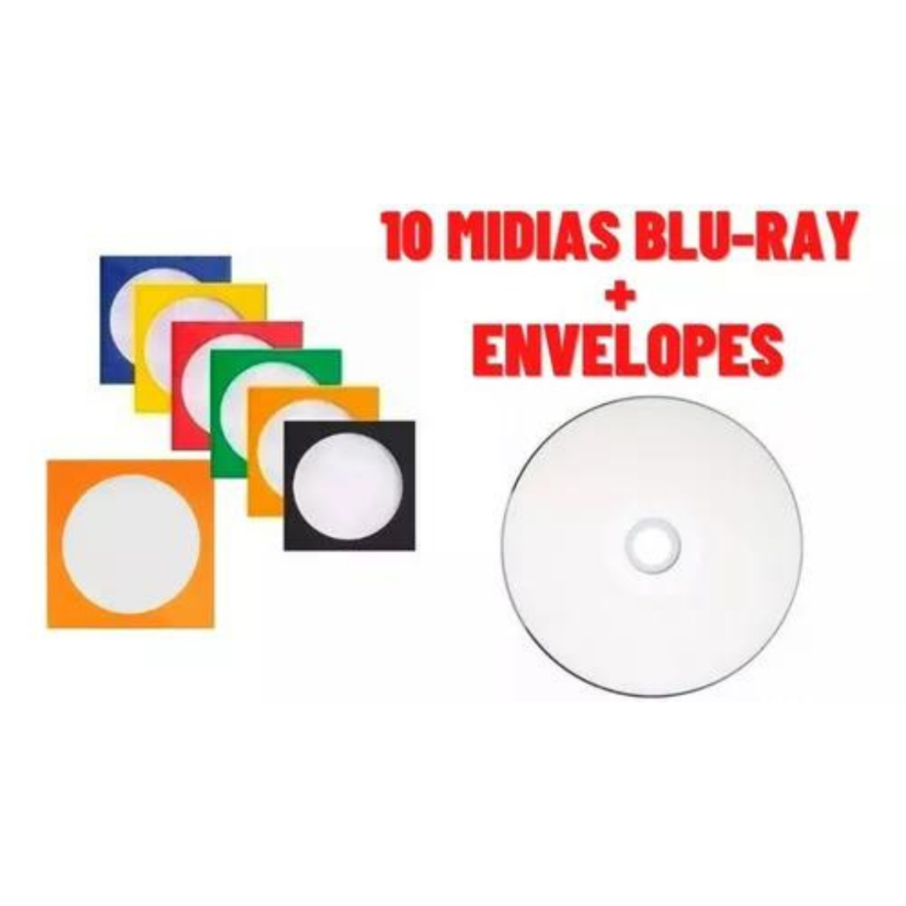 10 Dvd Blu Ray Bd-r 25gb /6x Printable Original Nos Envelopes