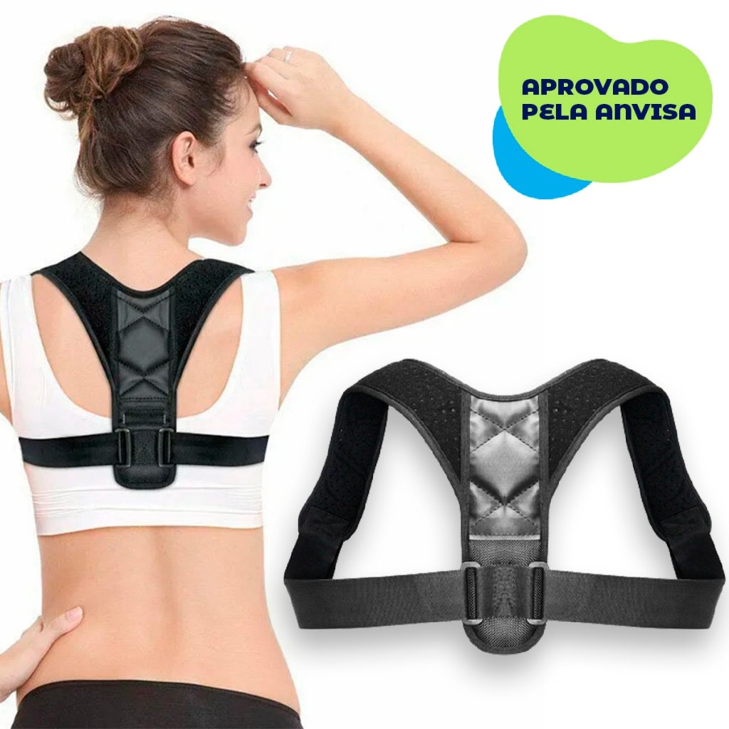 Colete Corretor Postura Coluna Ombro Ortopédico Cervical Lombar Costas ...