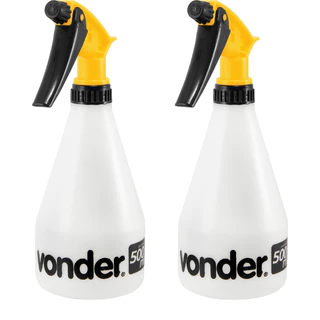 Kit com 2 Borrifador Manual Pulverizador Vonder 500ml Regulável em Spray Jato ou Névoa Jardim, Faxina e Estética Automotiva