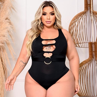 Body Feminino Argola Decote Com Bojo Moda Gringa Aberto nas Costas