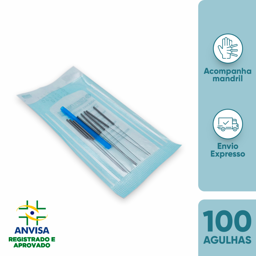 Agulha para Acupuntura 0,25x30mm Uniqmed - Cx 100Un