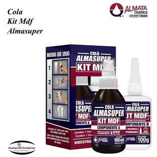 Kit Mdf Almasuper Cola Instantânea 100g + Catalisador Acelerador 190ml