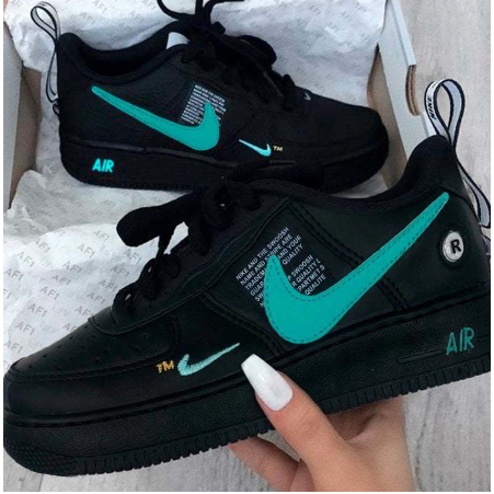 Nike Air Force 1 07 Lv8 Suede Trainers In Black Aa1117 001, $91