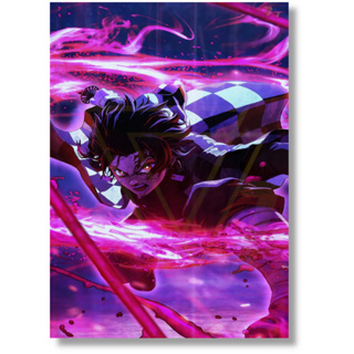 Placa Decorativa Quadro A4 Anime Demon Slayer Muzan Kibutsuji Rei