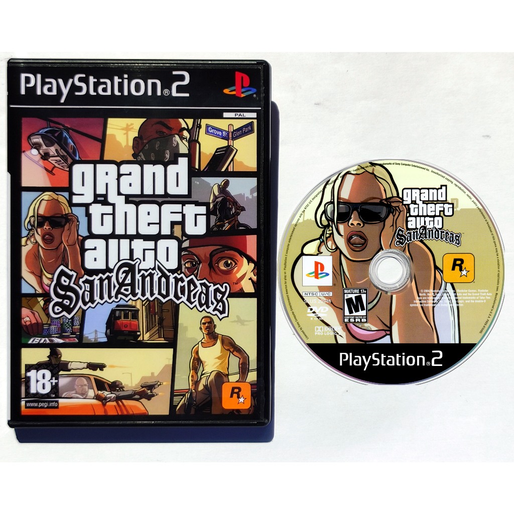 Jogo DVD Grand Theft Auto ( San Andreas ) de PlayStation 2! Paralelo!