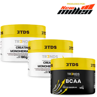 Kit Suplementos Muscular Força 2x Creatina 100g + Bcaa 100g