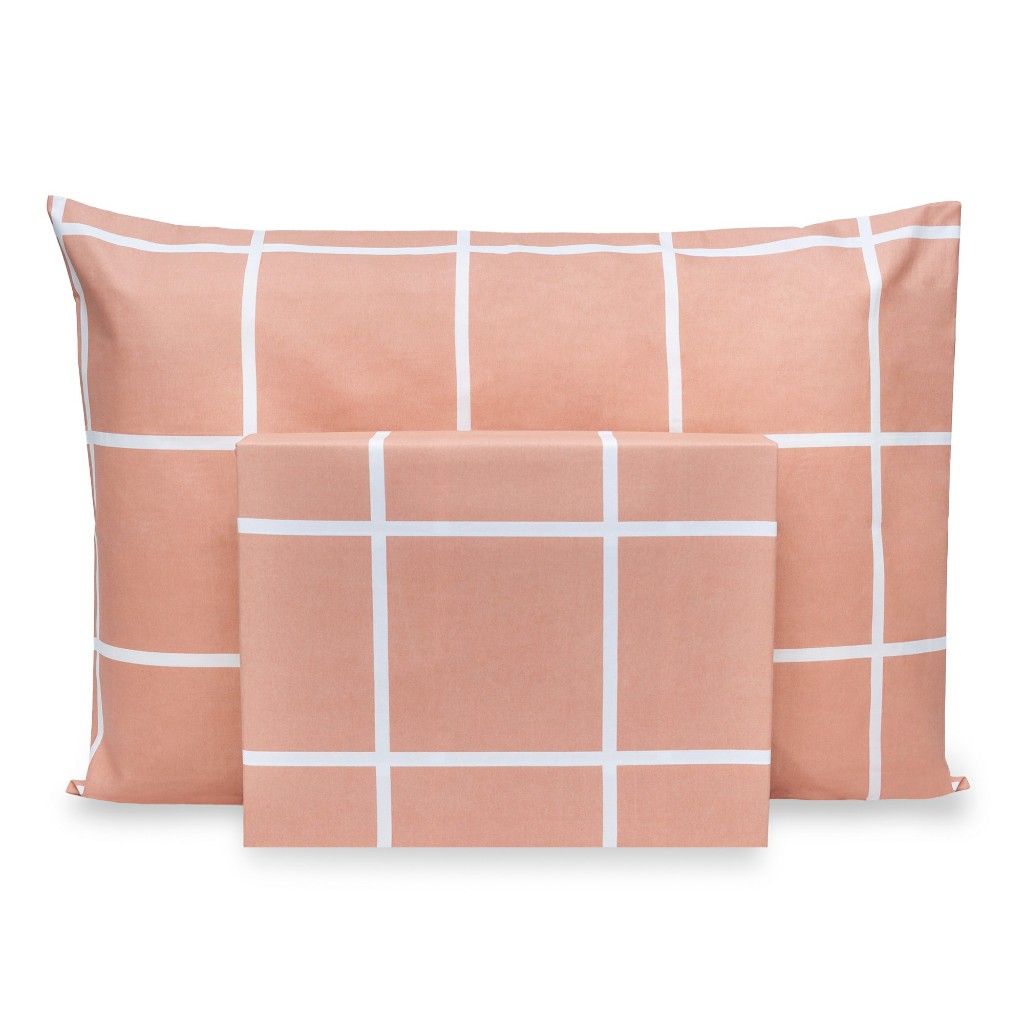 Lençol Solteiro de Cima Estampado 2 pçs Vira e Ponto Palito Percal Flex 400 Fios Macio