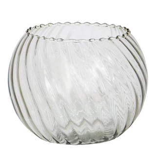Vaso Redondo Vidro Aquário Transparente 3,5 L Arranjo Flor