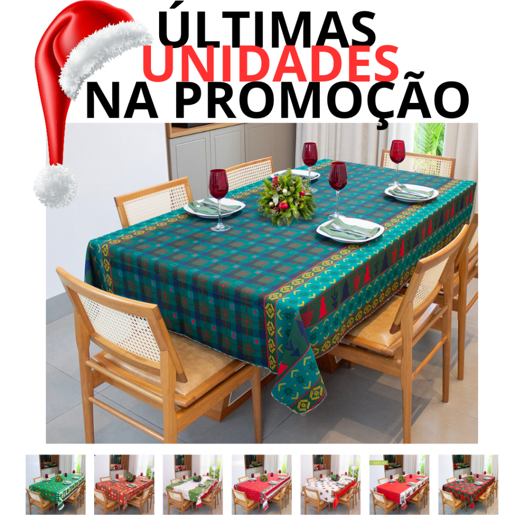 Toalha de Mesa Natal Natalina 6 Cadeiras Retangular Oxford Importado Luxo 2,10m x 1,50m ( envio imediato )