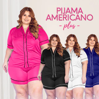 Baby Doll Americano Curto Pijama Feminino Plus Size Blogueira Adulto