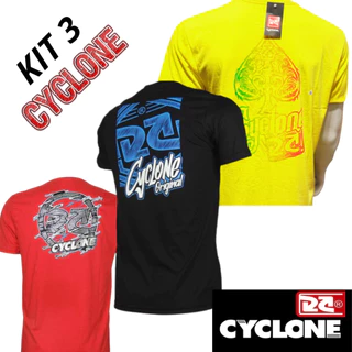 KIT 3 CAMISETAS CYCLONE - ESTAMPAS SORTIDAS FIO 30.1