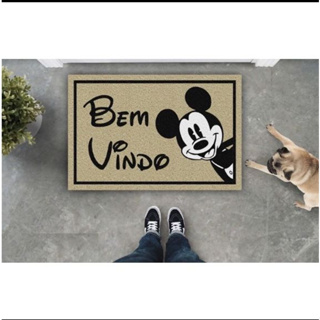 Tapete Capacho Personalizado Mickey Mouse Bem Vindo 60x40cm