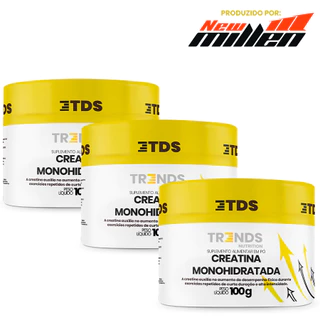 Kit 3x Creatina Monohidratada Energia Treino Pote 100g