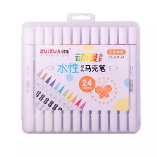 Kit de 12/24/36 Cores Caneta Marcadora Com Ponta Dupla/Pintura De Arte/Aquarela
