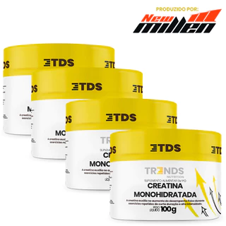 Kit Creatina Monohidratada Fonte De Energia 4x Pote 100g