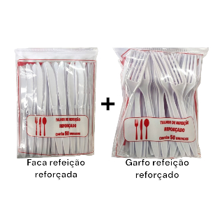 50 Kits / Pares Garfo E Faca Refeição Reforçado Descartável