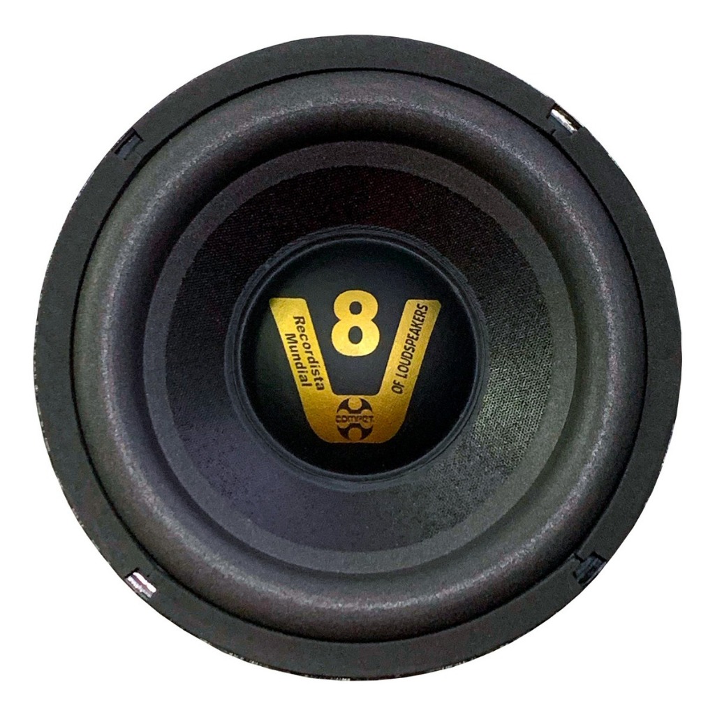 Alto Falante Compet 8 Polegadas Subwoofer 200w rms 4 Ohms Som Automotivo Cor Preto Sub Grave Gravão