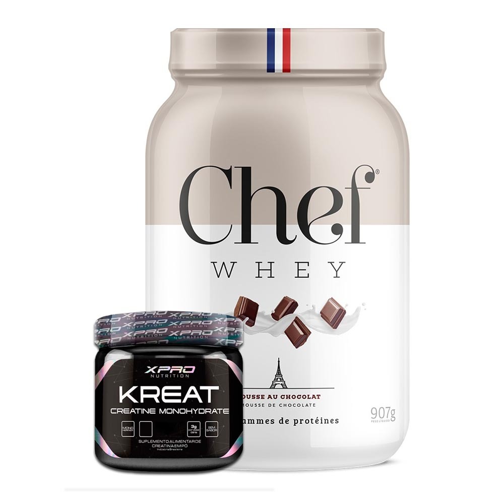Kit Whey Protein Gourmet 907g Ch ef Whey + Kreat Monohidratada 300g XPRO Nutrition