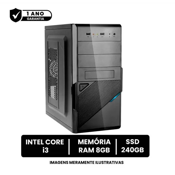 Cpu Computador Intel Core I3 8gb de Ram Ssd 240gb - BEST BOY