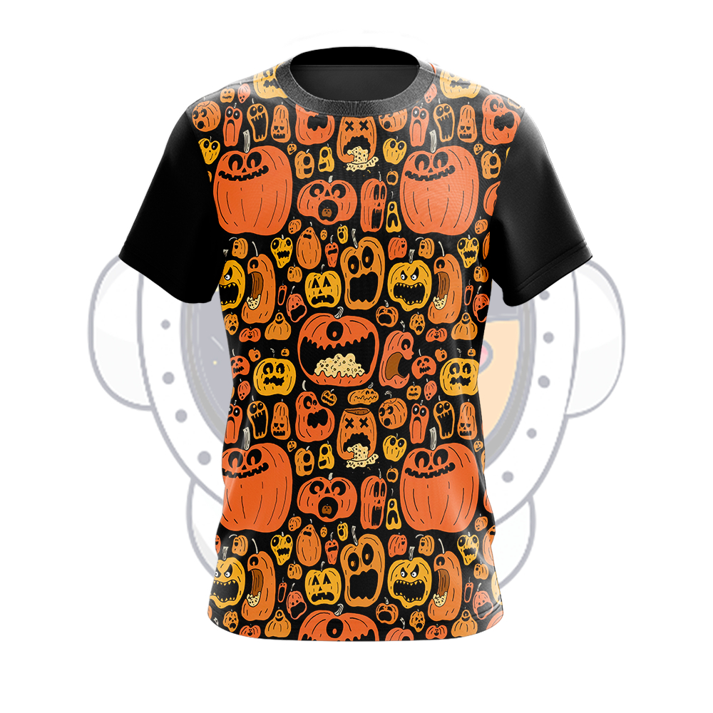 Camiseta Halloween Dia das Bruxas Abóbora Adulto Infantil Masculina Feminina  Baby look Estampa Total Personalize Sua