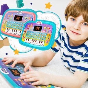 Brinquedo Tablet com display LED para crianças pré-escolares, brinquedos educativos portátil, máquina de aprendizado de inglês, meninos e meninas