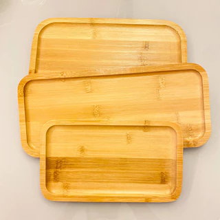 Bandeja de Bambu Decorativa Para Café Chá Petisqueira Condimentos Casa Cozinha Mesa Posta