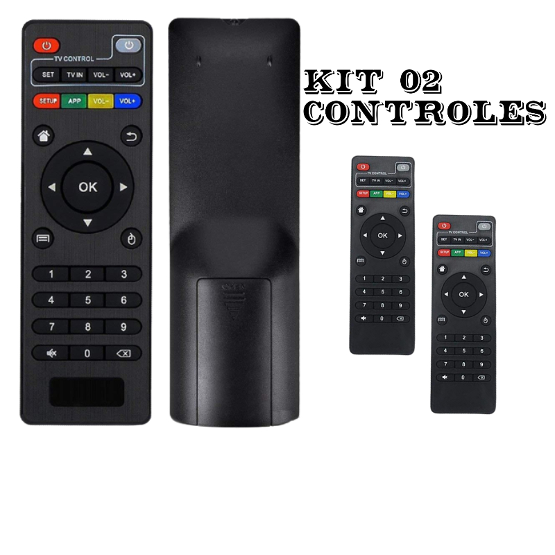 Kit com 2 Controle Remoto Tv Box Universal 4k Mx9 Tx3 Tx2 Tx9 Mxq Pro 4 ...