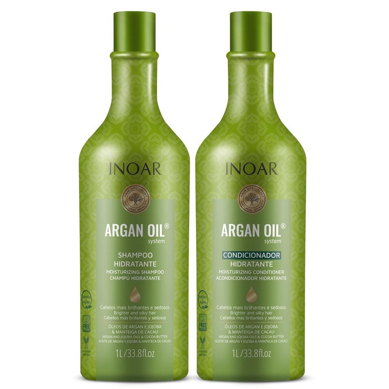 Kit Inoar Argan Oil System Shampoo 1L + Condicionador 1L