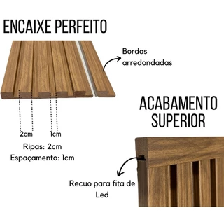 Painel RIpado MDF Snow 1m de altura x 3 m de largura + kit instalação Decoração interiores.