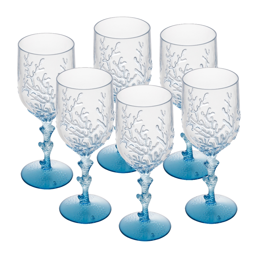 Jogo de Taças Acrílico Coral 450ml Azul 28334 e Vermelha 28330 ESCOLHA SEU MODELO Rojemac