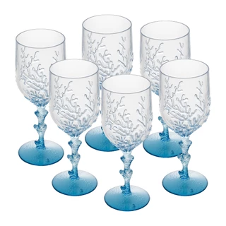 Jogo de Taças Acrílico Coral 450ml Azul 28334 e Vermelha 28330 ESCOLHA SEU MODELO Rojemac