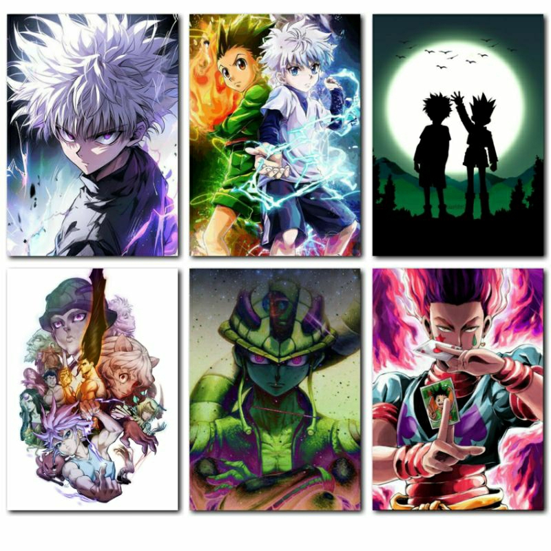 Quadro Metalizado Gon e Killua hunter x hunter Anime Placa Decorativa